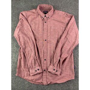 PATAGONIA Organic Cotton Mens Button Down Long Sleeve Shirt Size M Wine